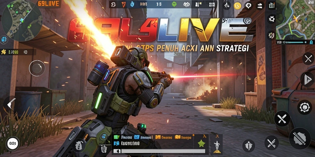 Screenshot utama gameplay TPS 69LIVE yang mendebarkan.