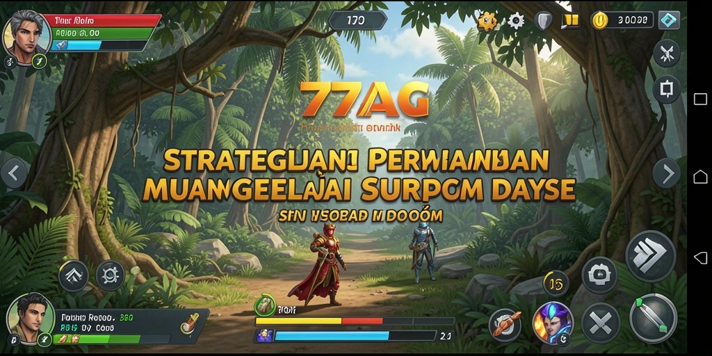 Screenshot gameplay 77AG menunjukkan pertarungan strategis yang seru.