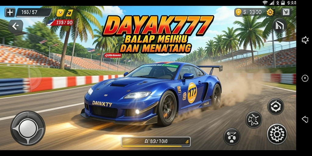 Tampilan gameplay DAYAK777 yang mendebarkan dan menantang para pembalap.