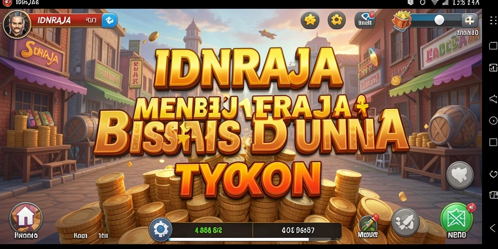 Tampilan gameplay <strong>IDNRAJA</strong> yang menarik dengan berbagai pilihan bisnis.