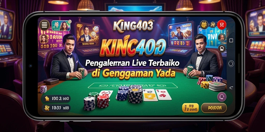 Screenshot gameplay KING403 menampilkan dealer langsung dan suasana kasino yang mendebarkan.