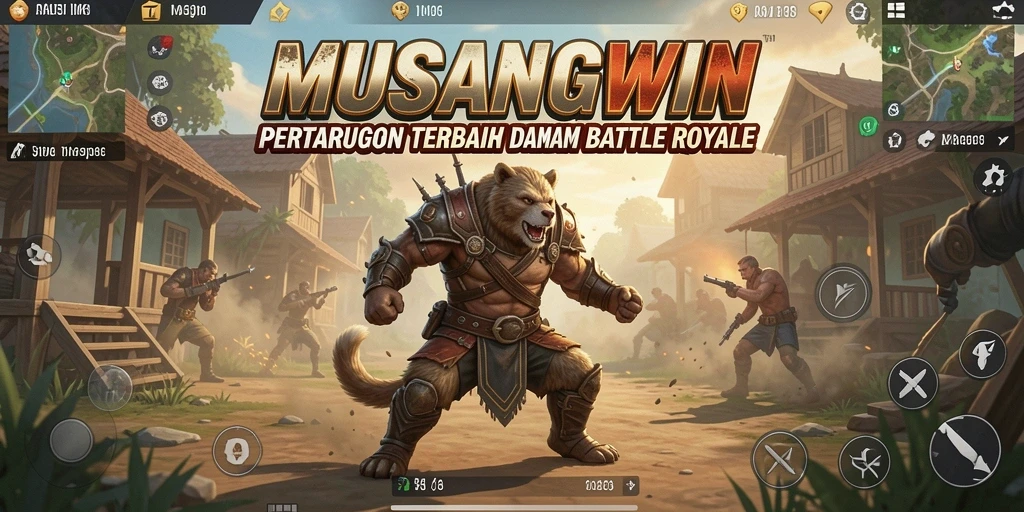 Tangkapan layar menampilkan aksi seru dalam game Battle Royale.