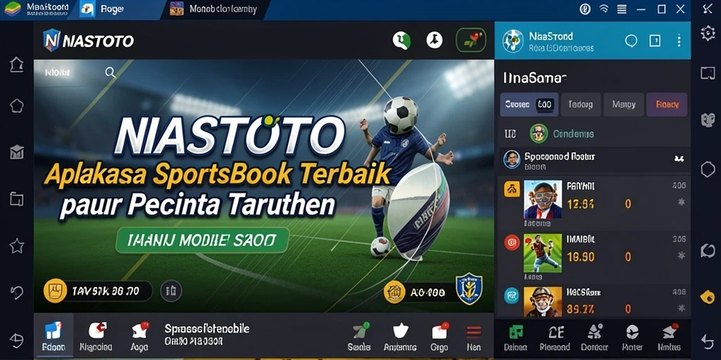 Tampilan utama aplikasi NIASTOTO menampilkan berbagai pilihan taruhan olahraga.